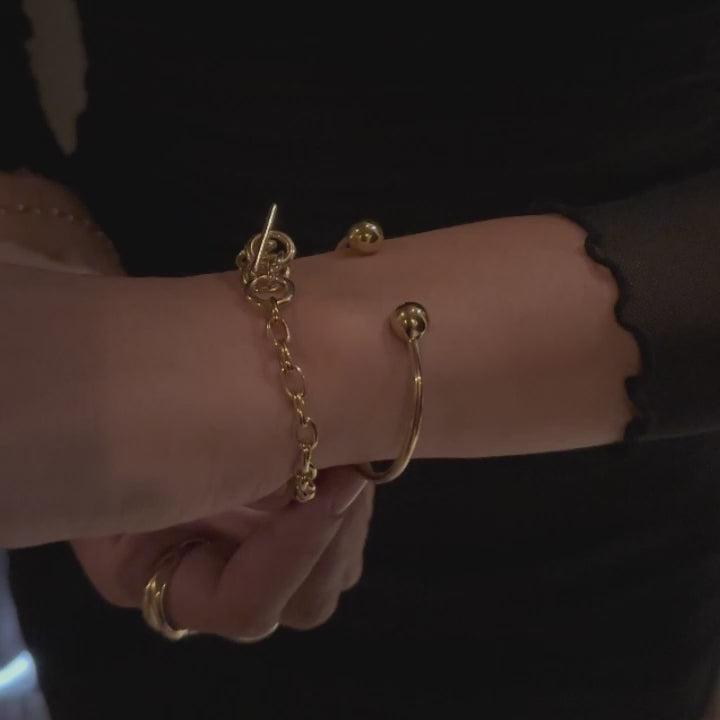 Armband und Bangel im Kugeldesign in Gold