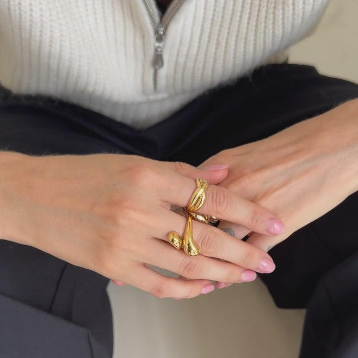 Vergoldete Ringe im chunky Style